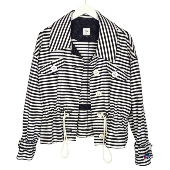 CAbi Striped Jacket Embroided Clearwater Yatch Club Flag size M - Picture 1 of 16